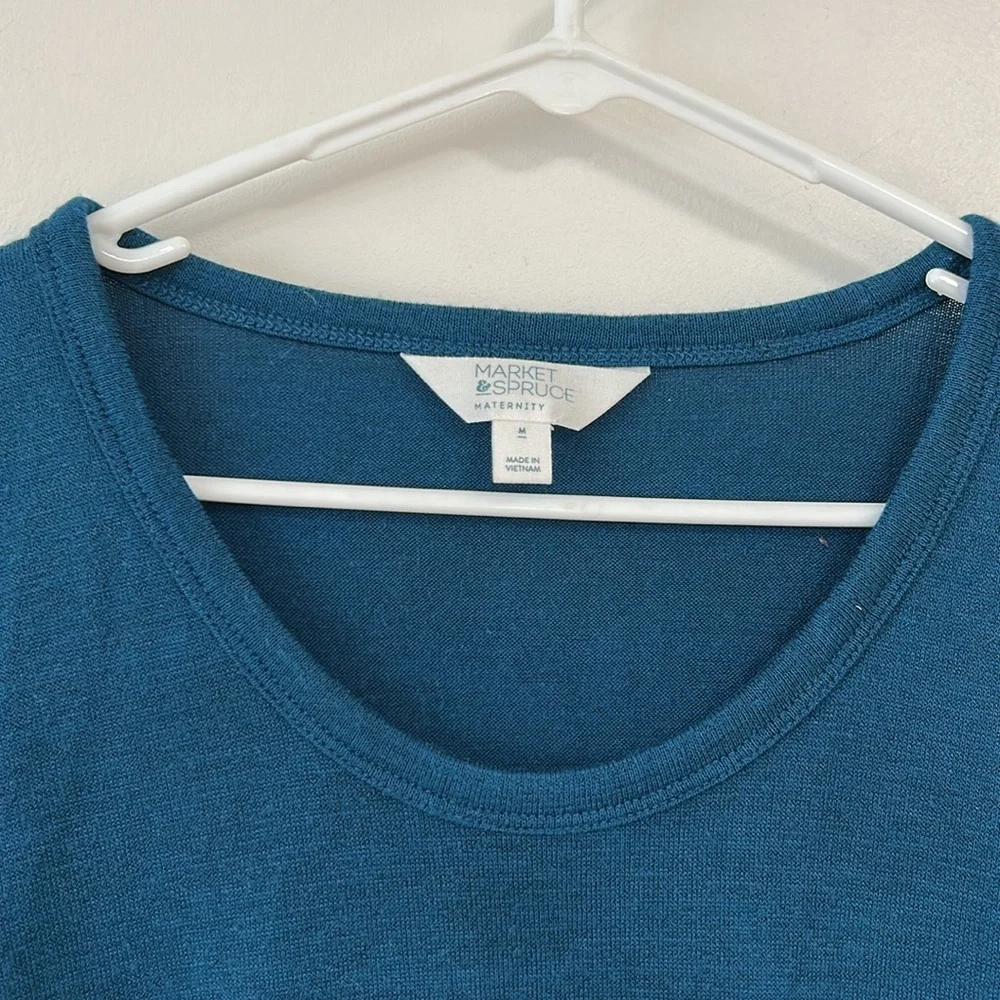 Market&Spruce Maternity Forest Green long sleeve & Blue short sleeve Top Size M - Picture 3 of 11